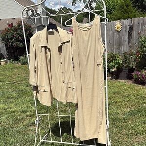 Dana Kay Tan Dress and Jacket Ensemble